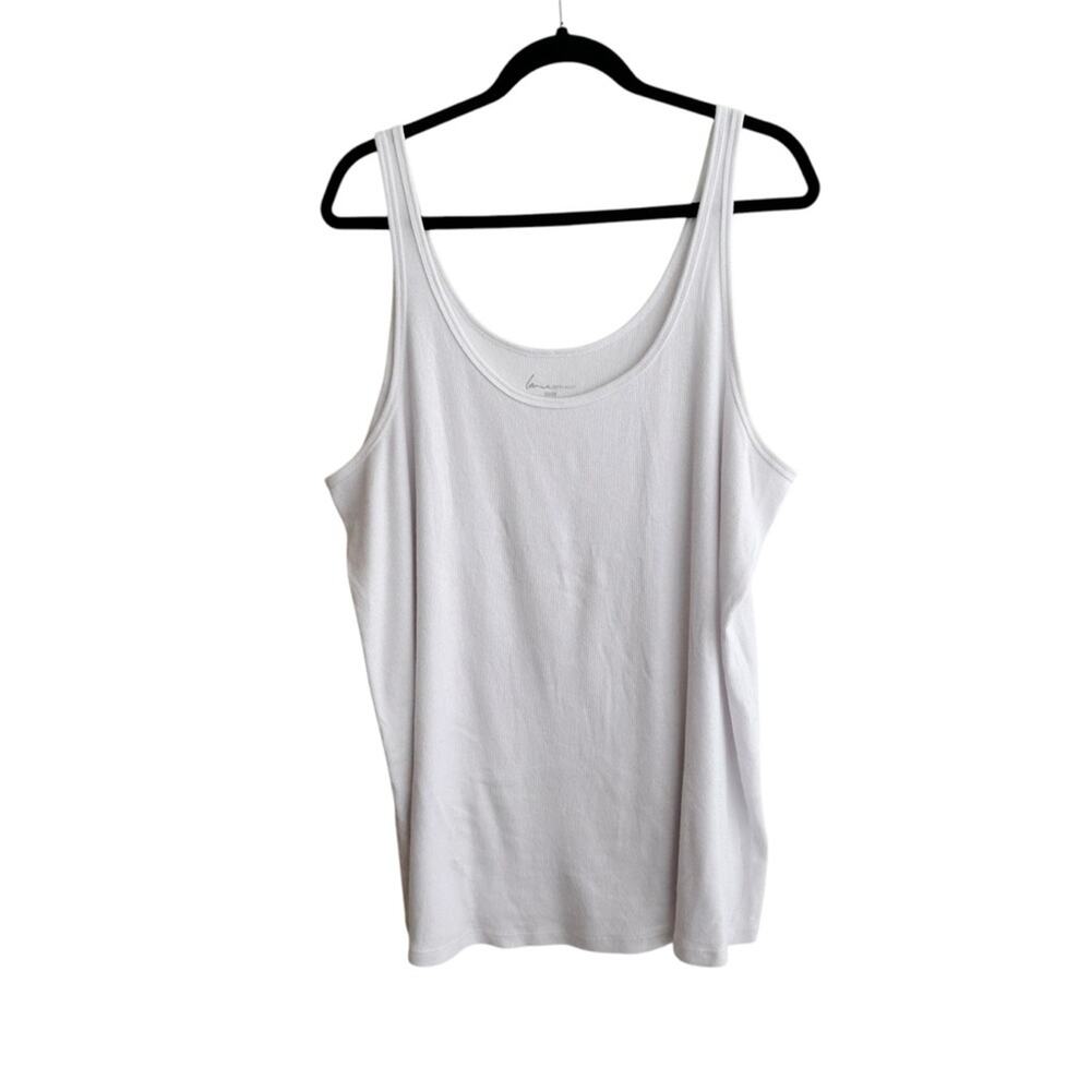 Lane Bryant Ribbed Scoop Neck Tank Top White Size 26